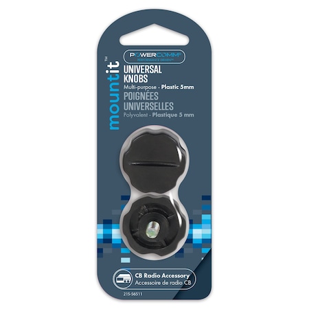 Powercomm CB Knobs 5mm Black Plastic 215-56511